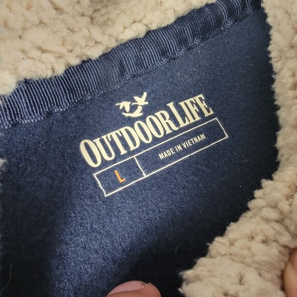 Outdoor Life Mens Large Polar Fleece Navy Blazer Vest Casual Outdoors Comfort - Picture 3 of 11